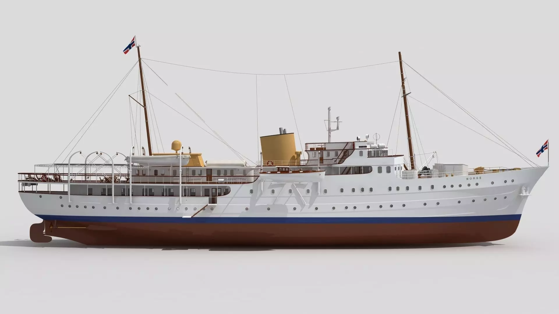 Norge is the Royal Yacht Low-poly 3D model_0