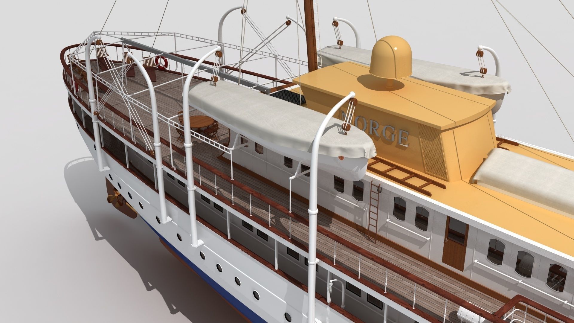 Norge is the Royal Yacht Low-poly 3D model_7