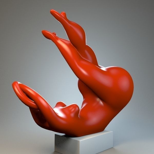 Sculpture playful mood 3D model_1