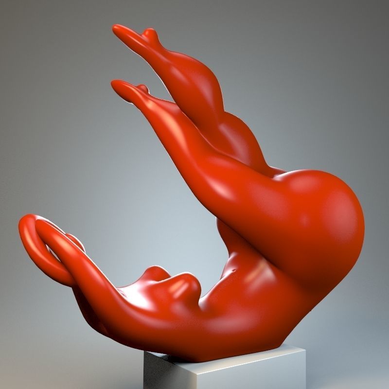 Sculpture playful mood 3D model_3
