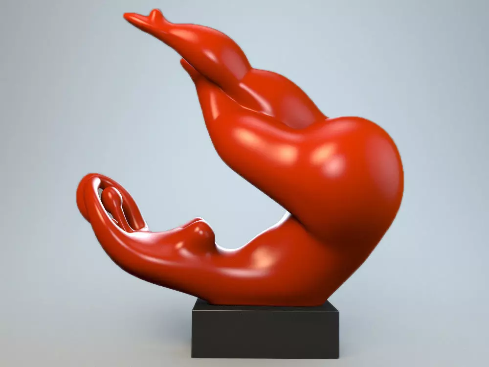 Sculpture playful mood 3D model_0