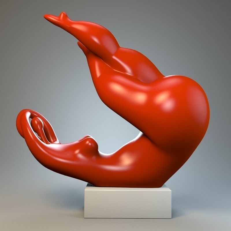 Sculpture playful mood 3D model_2