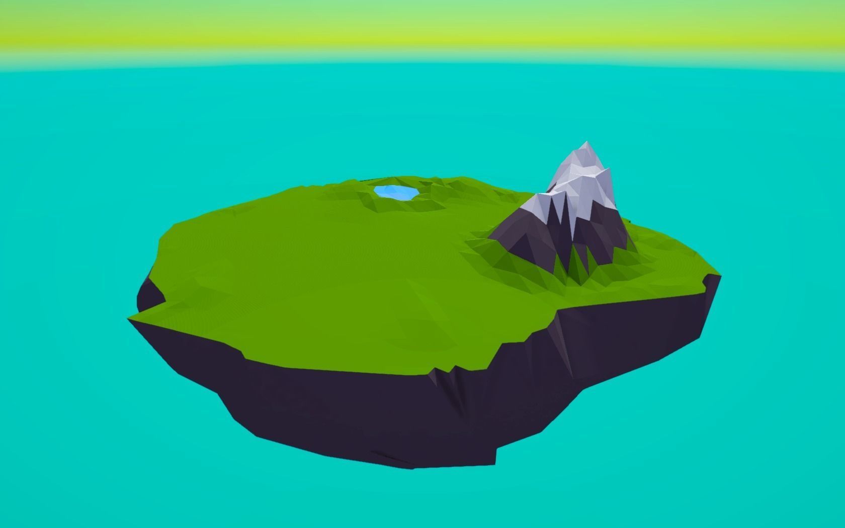 Floating Island Low Poly Low-poly 3D model_1