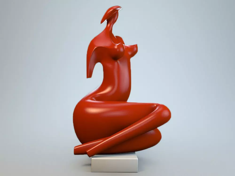 Sculpture Lady in hat P 3D print model_0