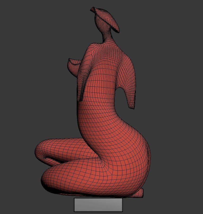 Sculpture Lady in hat P 3D print model_3