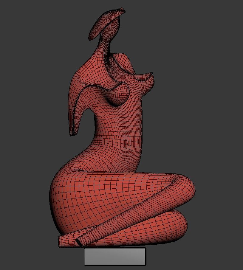 Sculpture Lady in hat P 3D print model_4