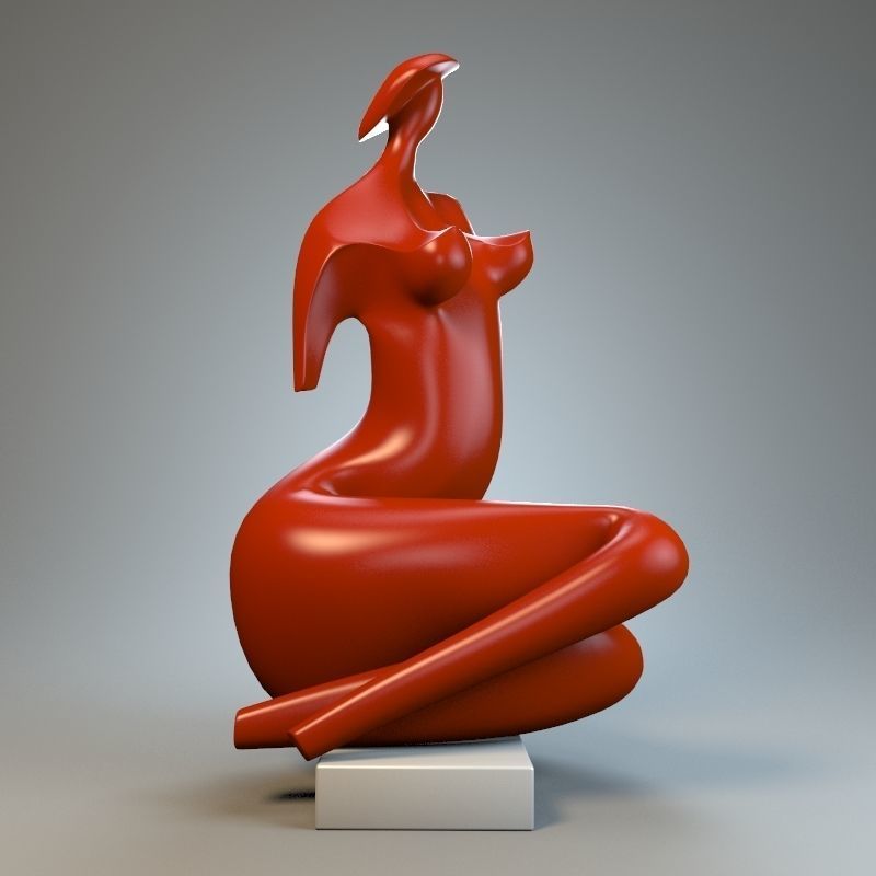 Sculpture Lady in hat P 3D print model_5