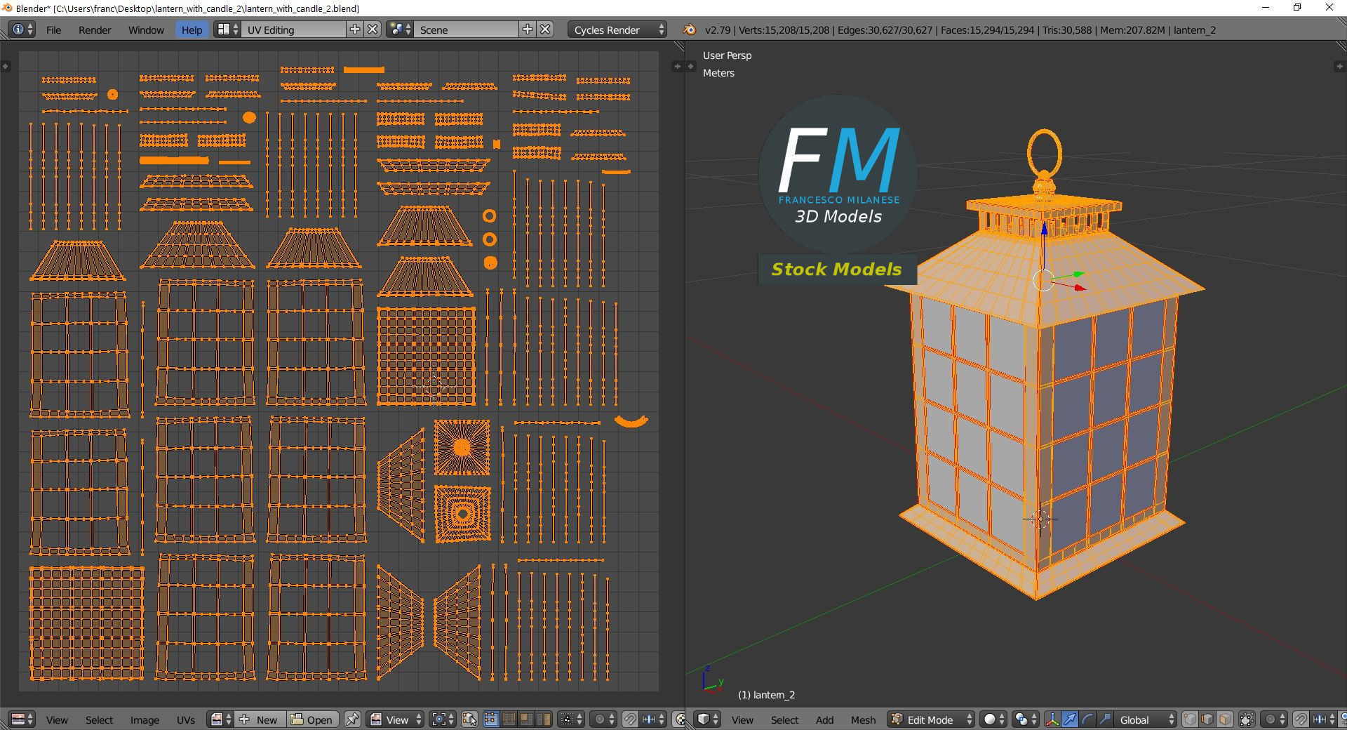 Lantern with candle 2 3D model_10