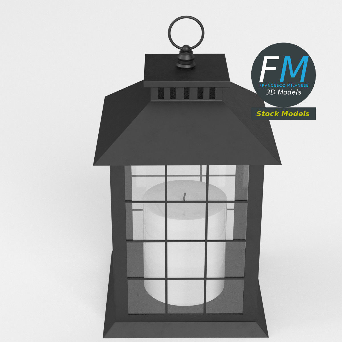 Lantern with candle 2 3D model_2