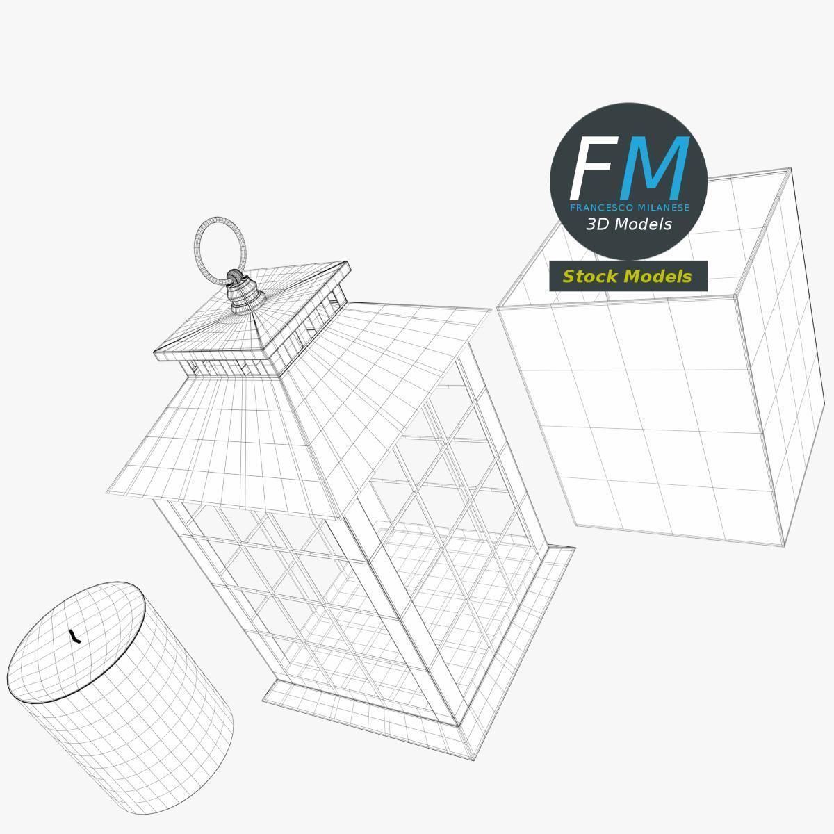 Lantern with candle 2 3D model_8