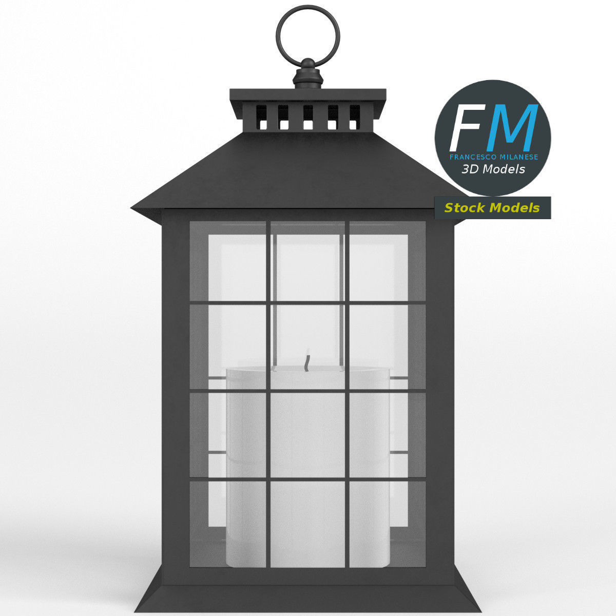 Lantern with candle 2 3D model_3