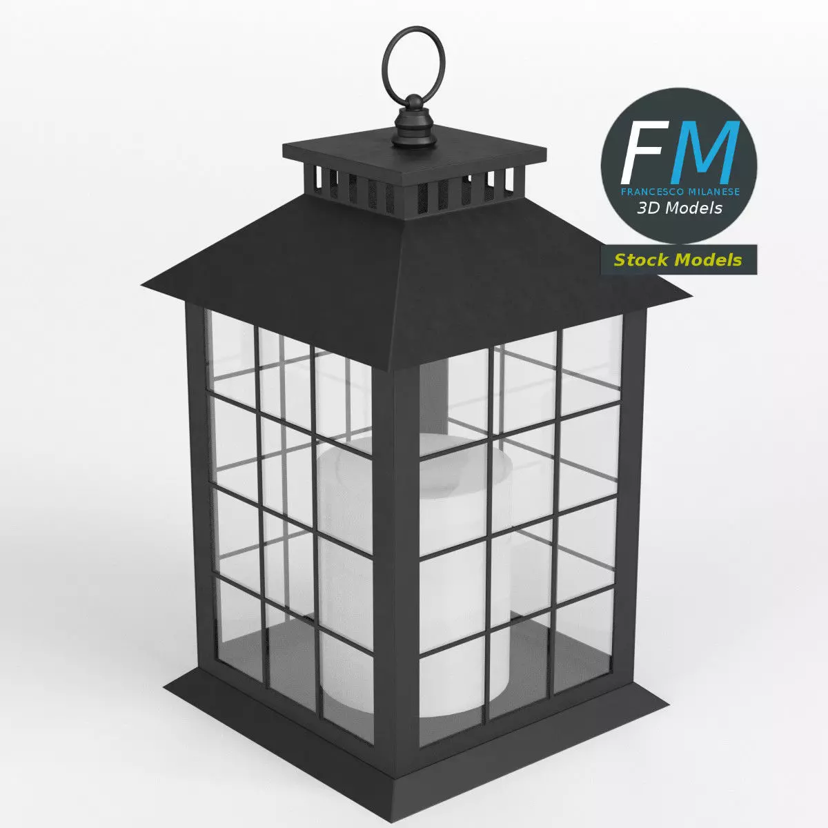 Lantern with candle 2 3D model_0