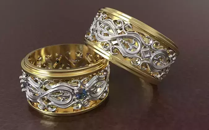 WEDDING RINGS WITH ORNAMENTS