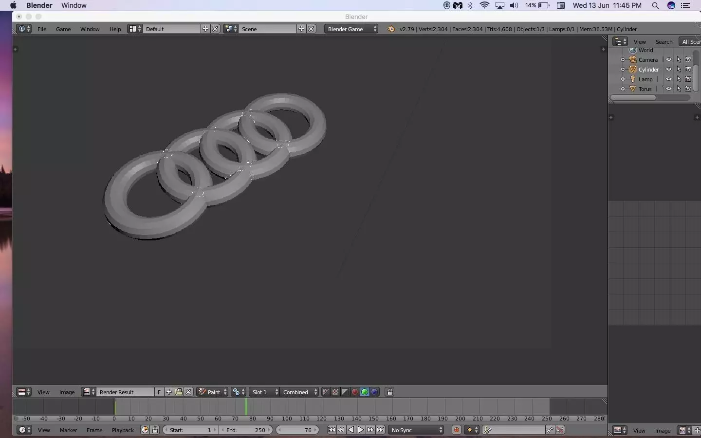 audi logo 3D print model