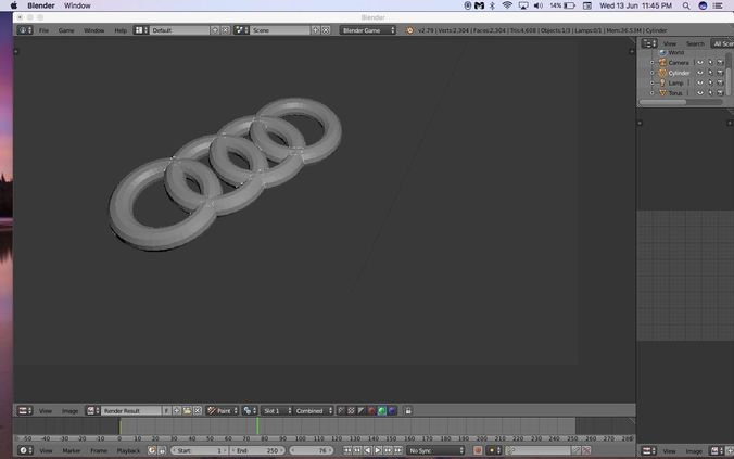 audi logo 3D print model