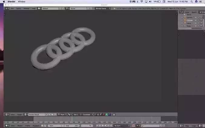 audi logo 3D print model