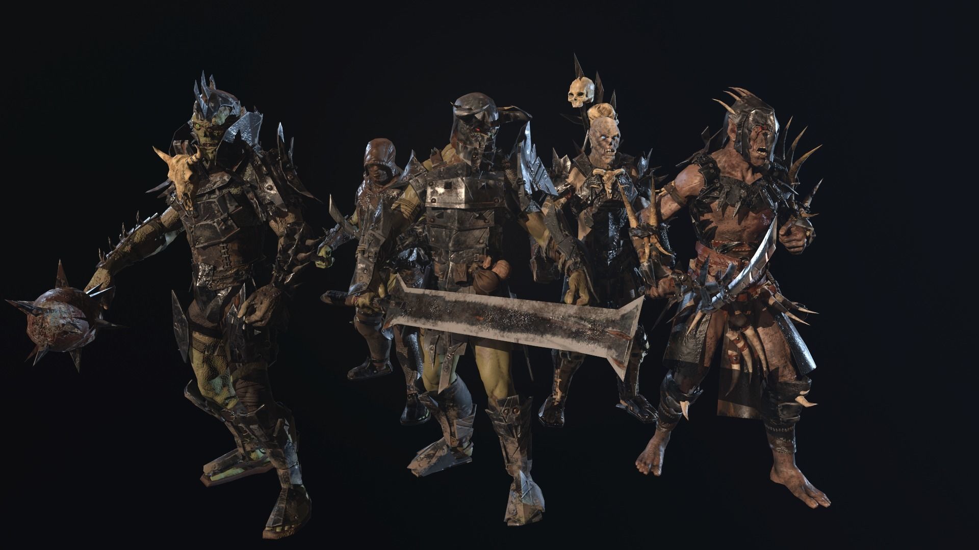 Orcs pack 1 Low-poly 3D model_4