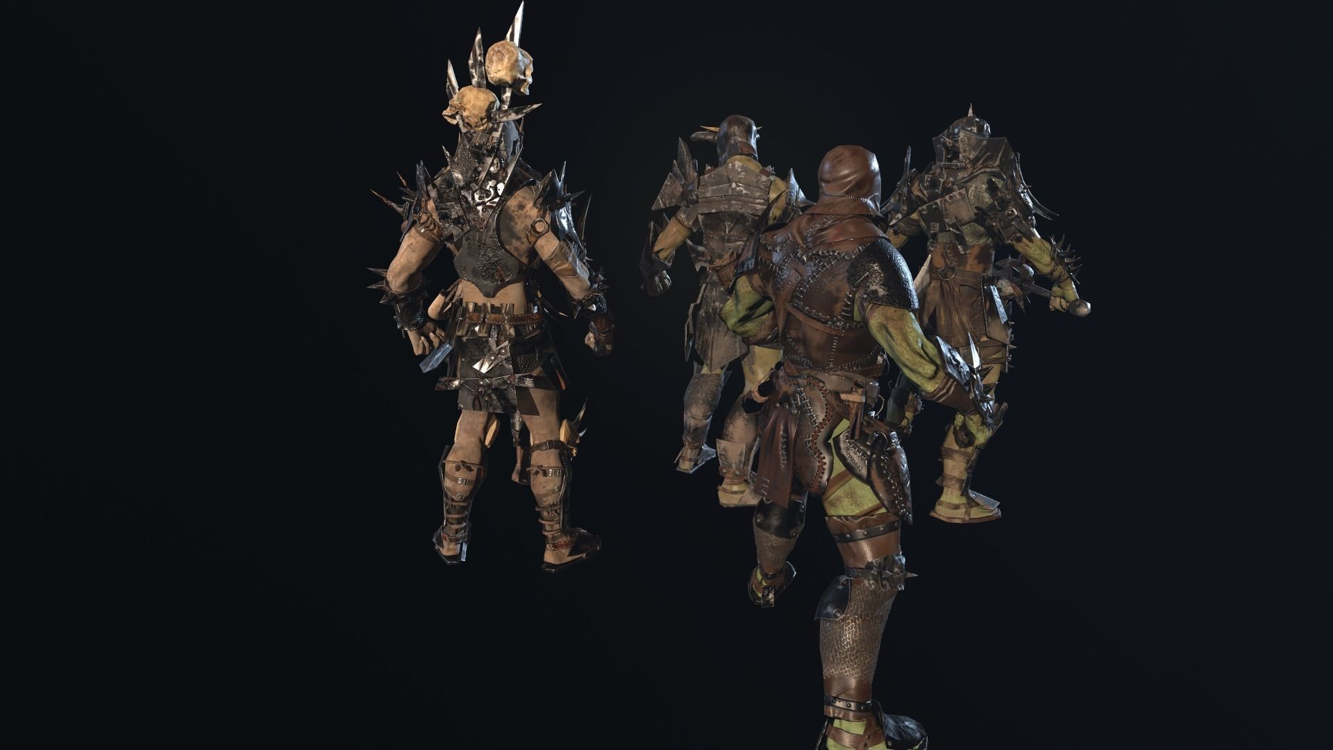 Orcs pack 1 Low-poly 3D model_6