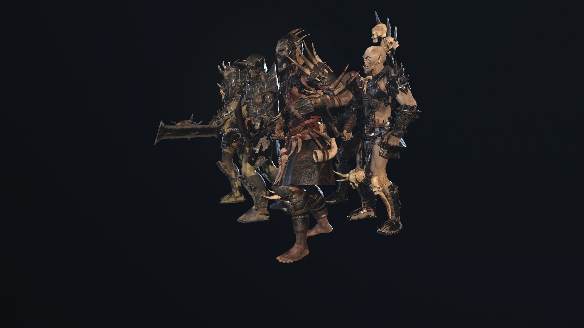 Orcs pack 1 Low-poly 3D model_5