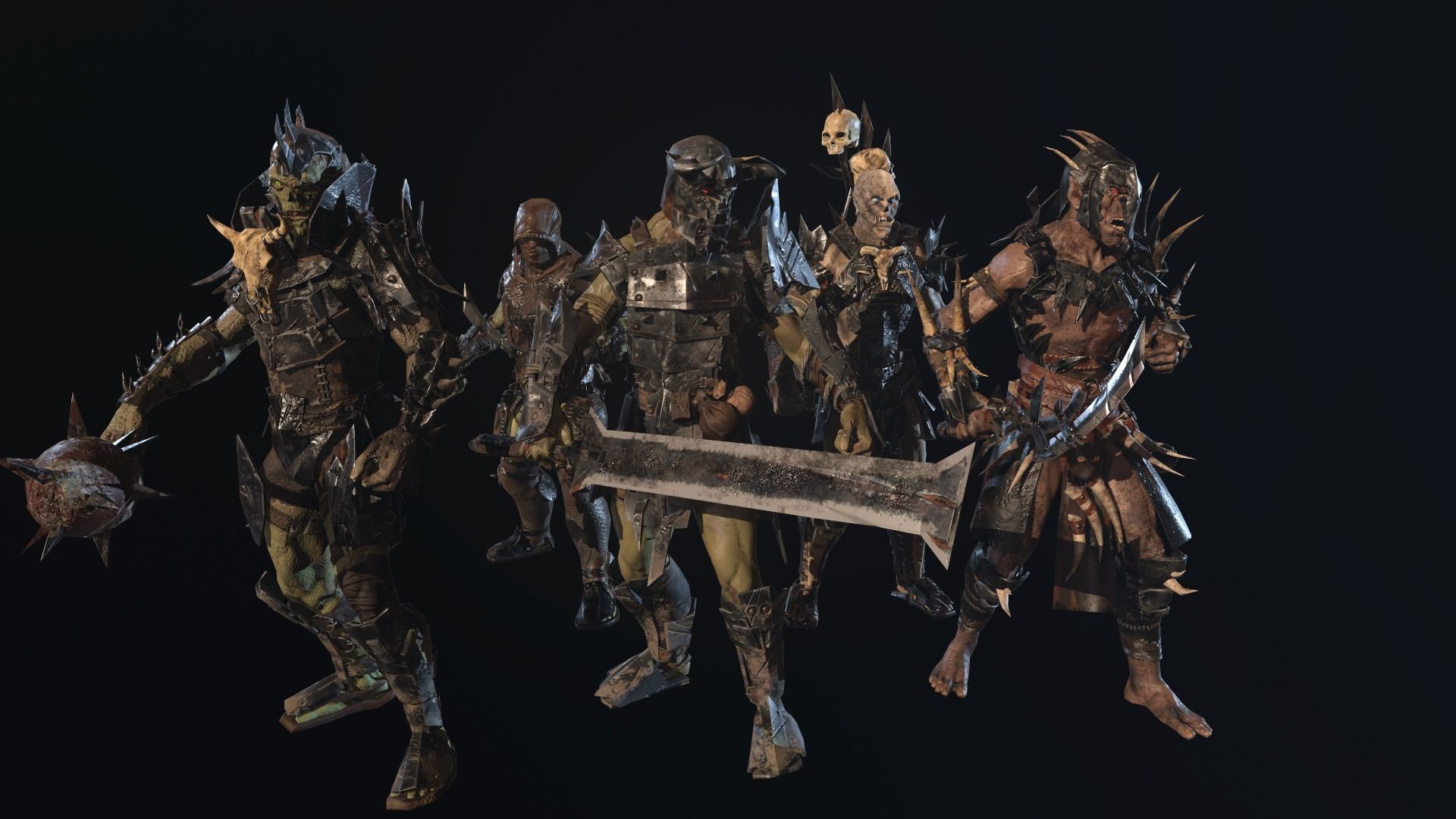 Orcs pack 1 Low-poly 3D model_3