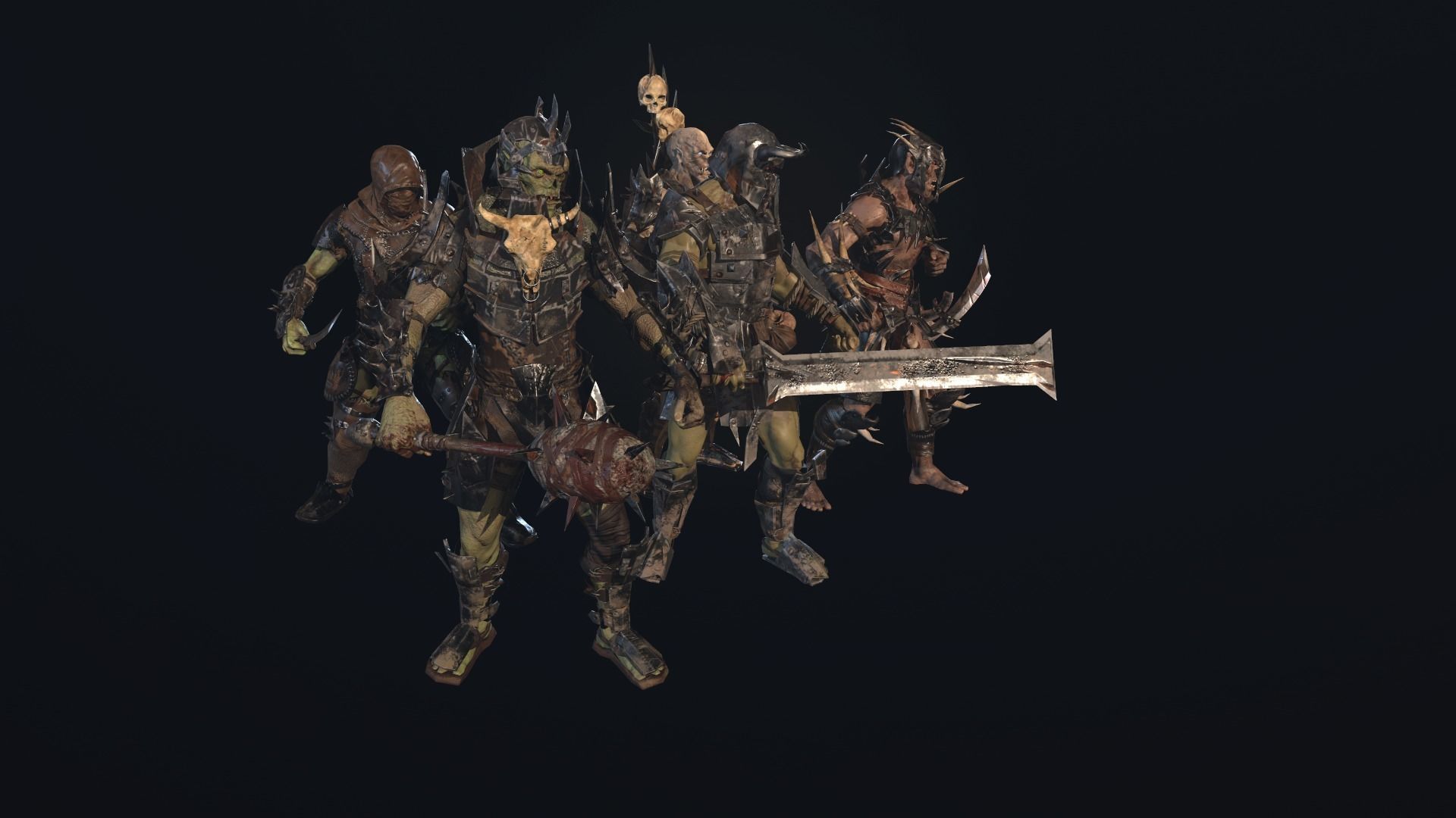 Orcs pack 1 Low-poly 3D model_8