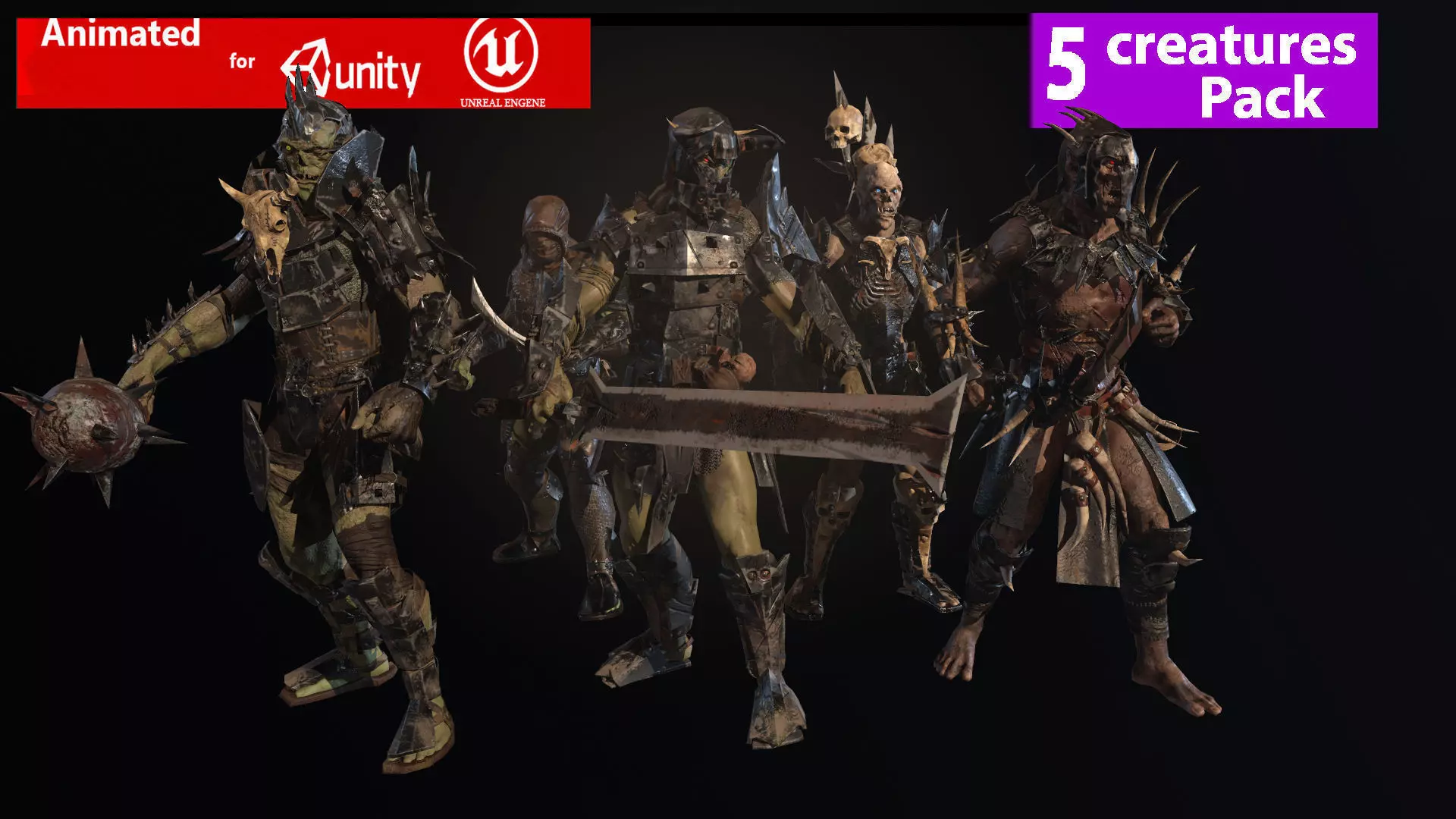 Orcs pack 1 Low-poly 3D model_0