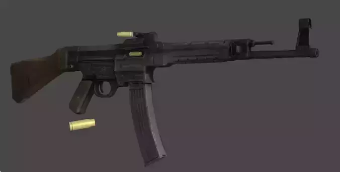 STG44 - Retopologized WW2 Scan Low-poly 3D model