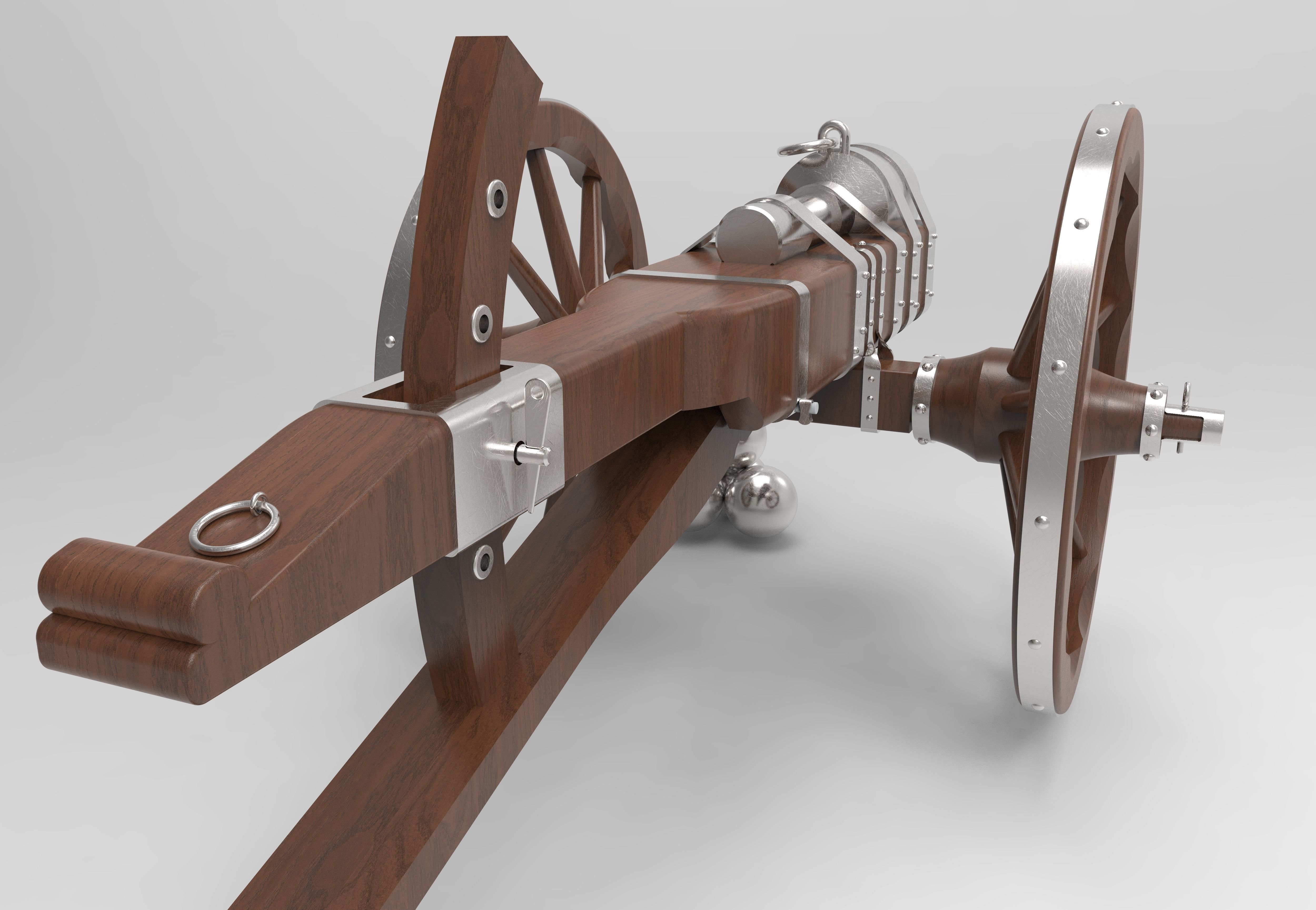 Medieval cannon  3D model_13