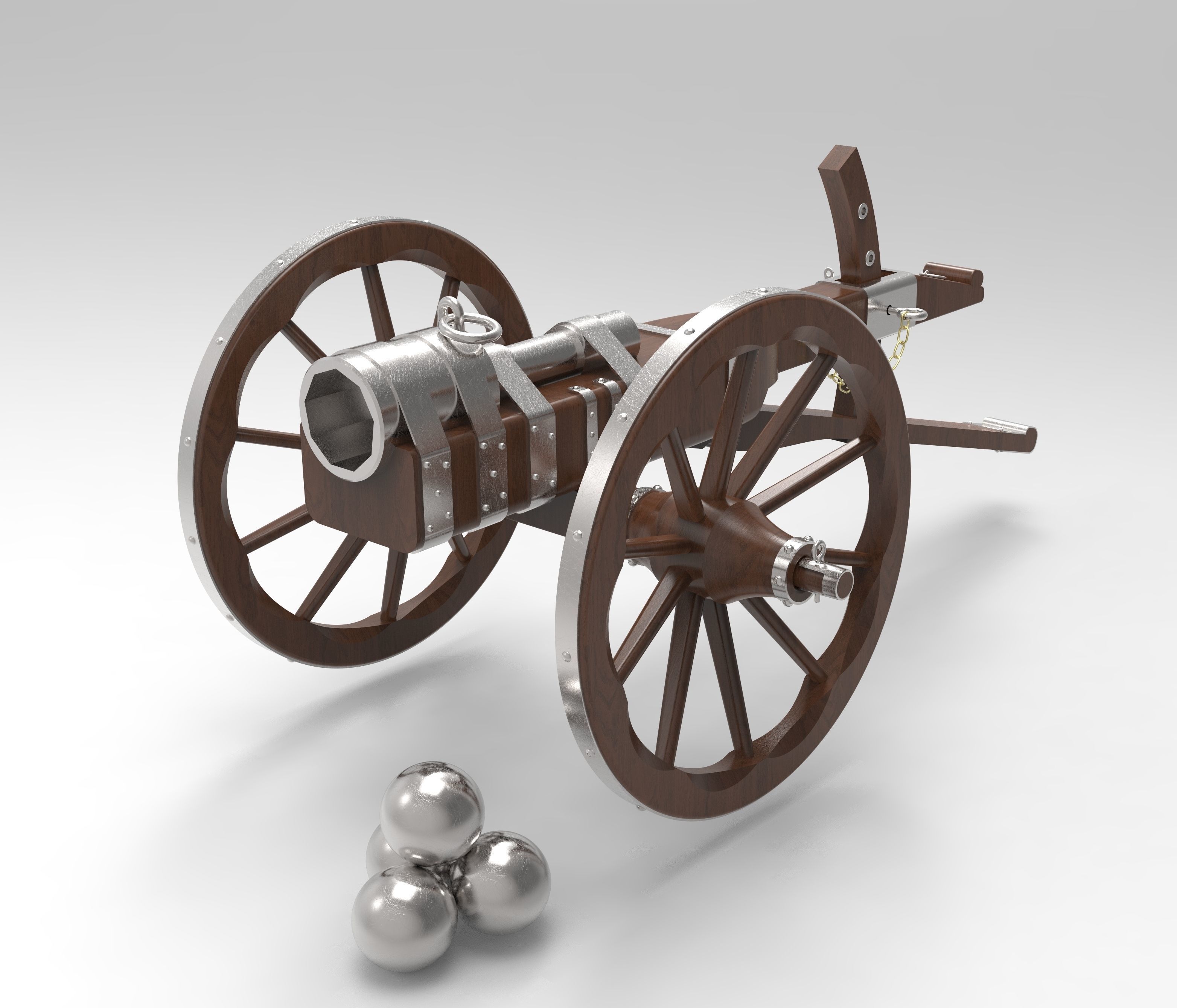 Medieval cannon  3D model_7