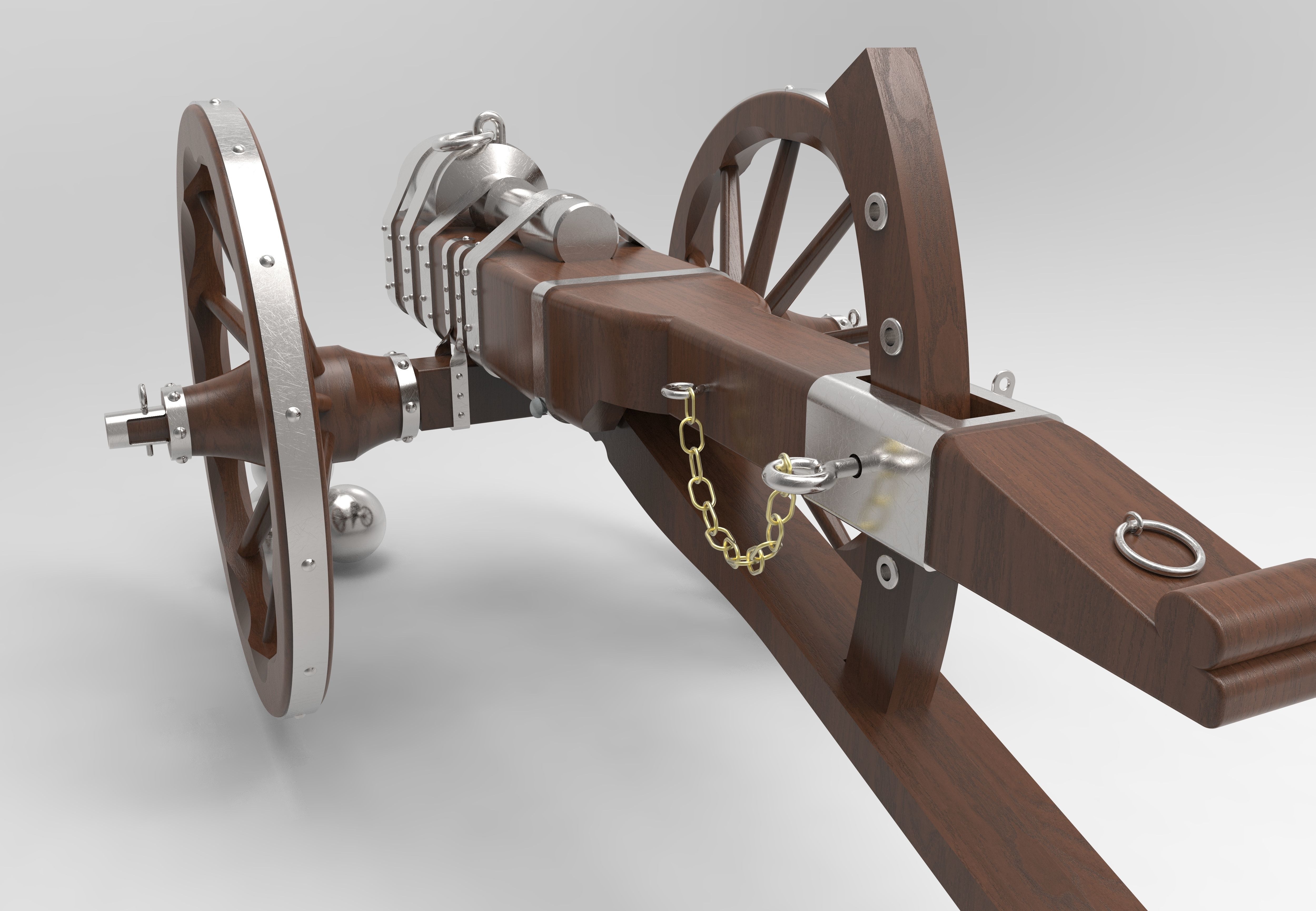 Medieval cannon  3D model_11