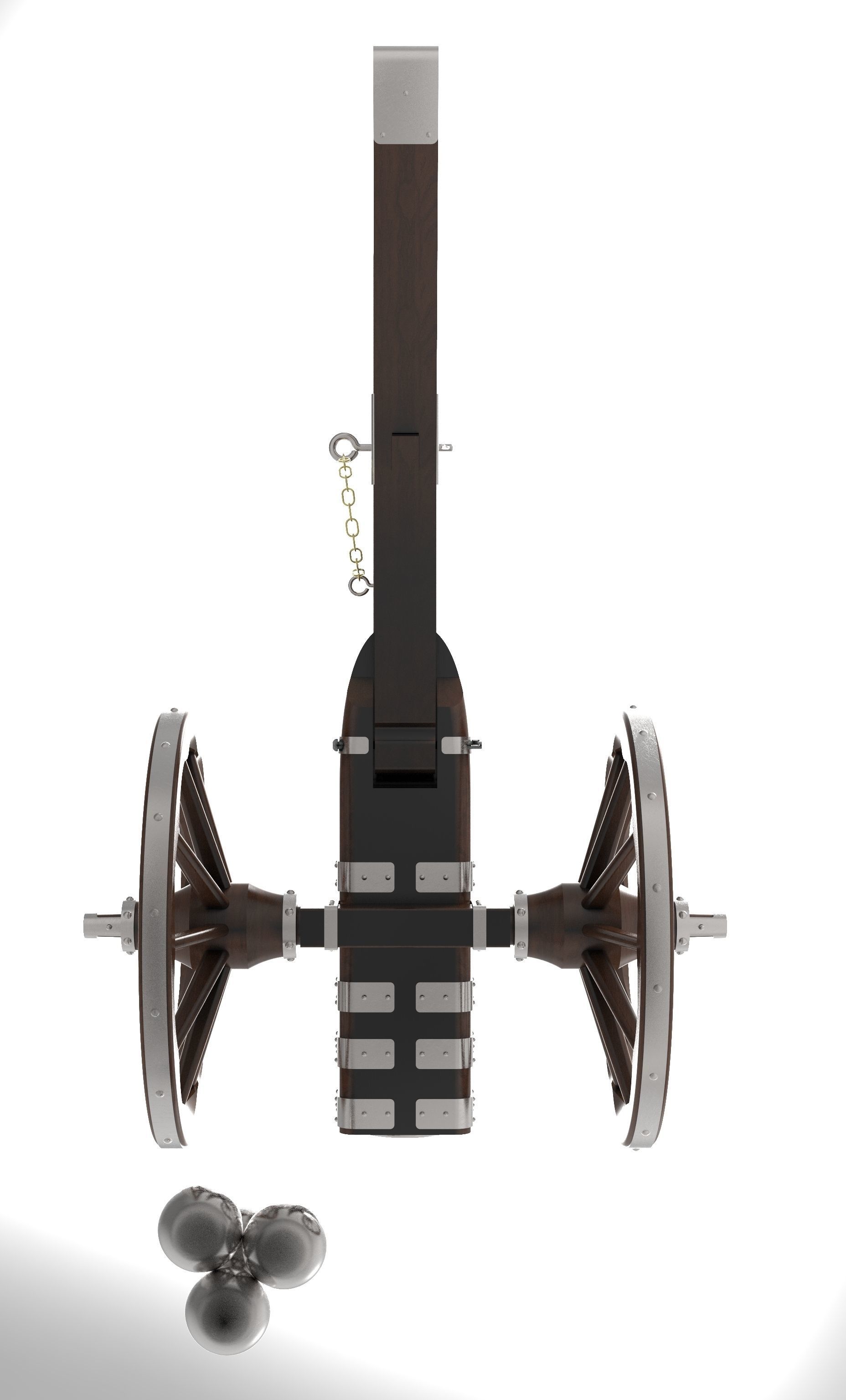 Medieval cannon  3D model_10