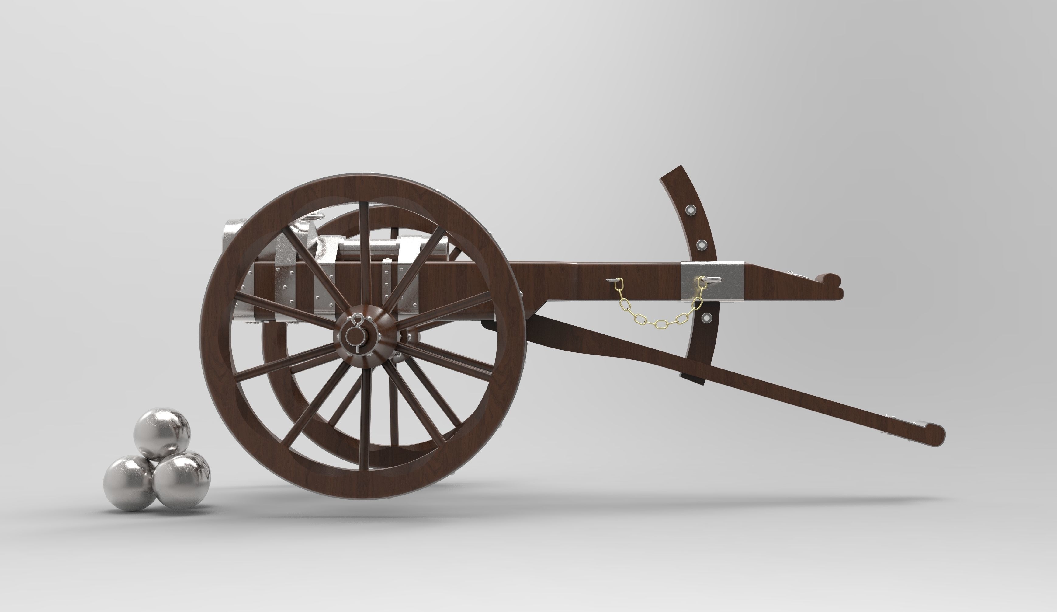 Medieval cannon  3D model_8