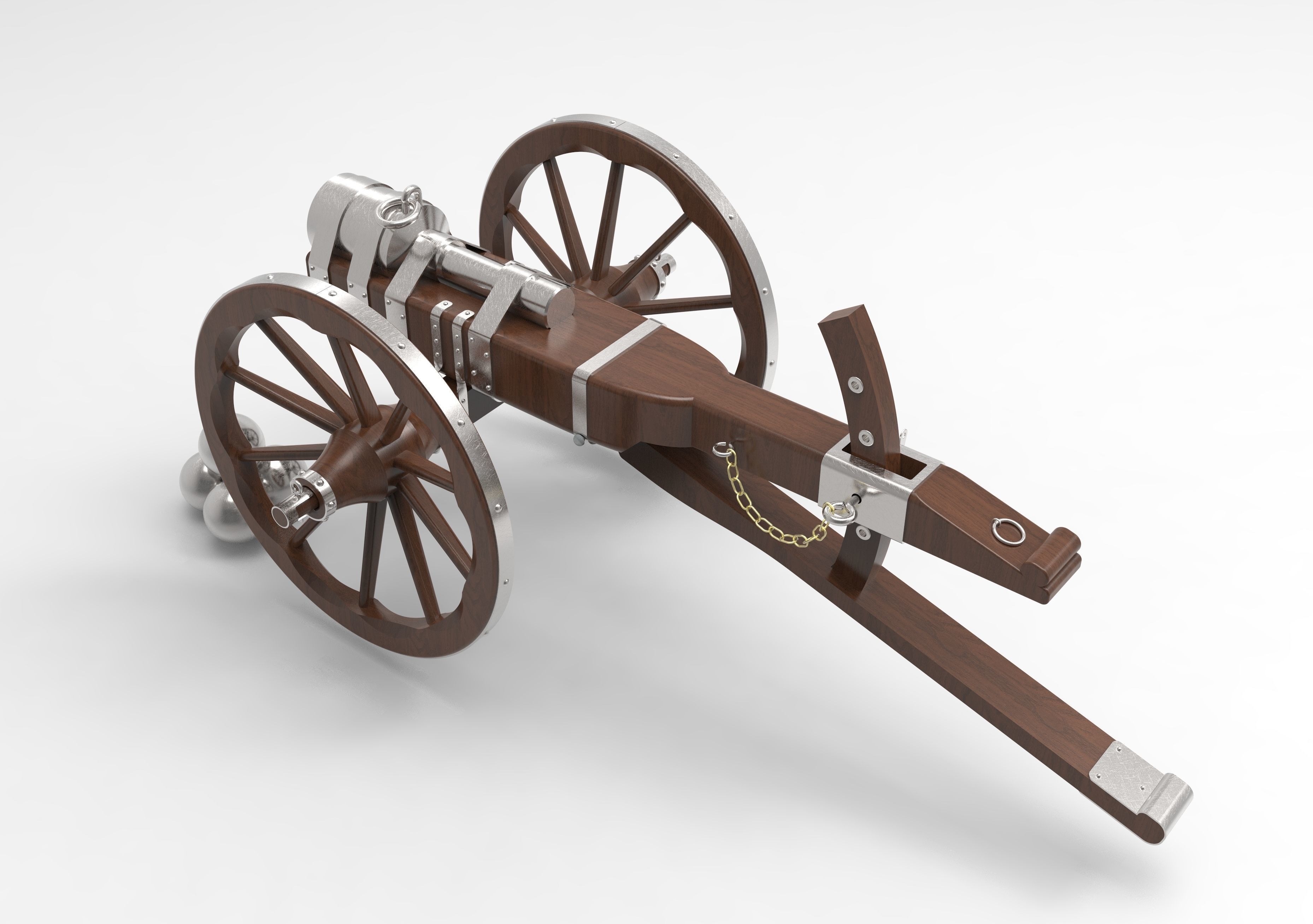 Medieval cannon  3D model_6