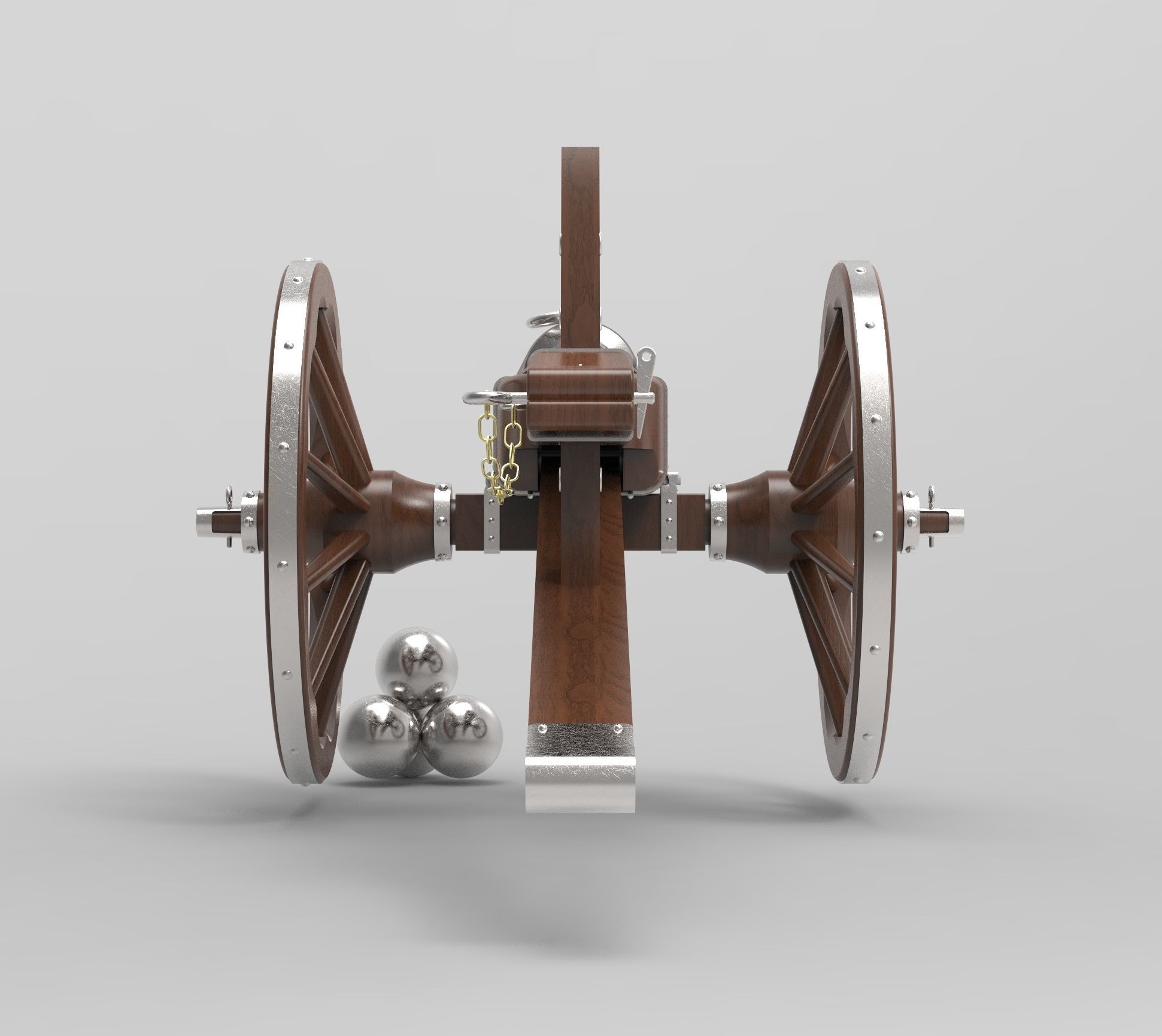 Medieval cannon  3D model_3