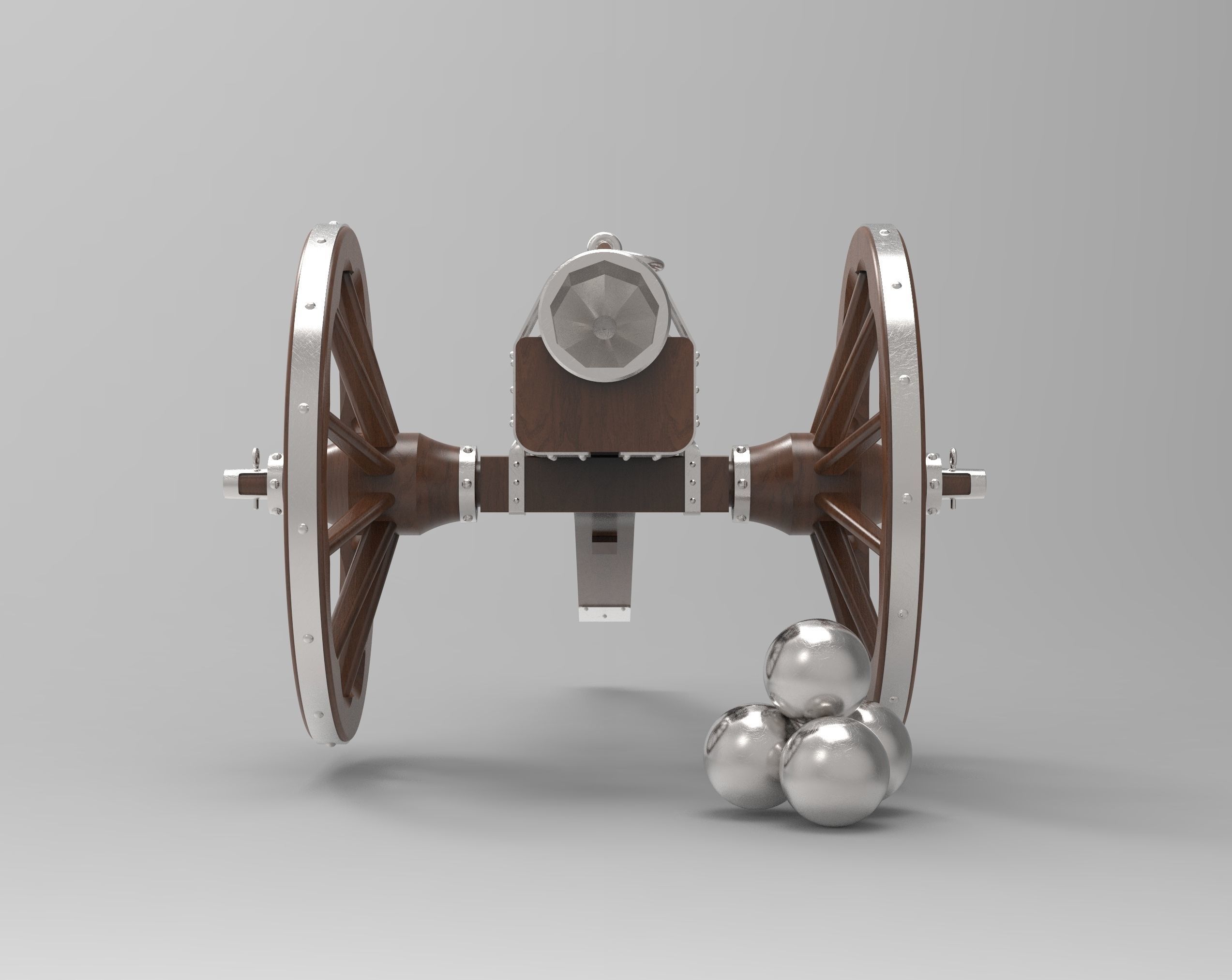 Medieval cannon  3D model_2