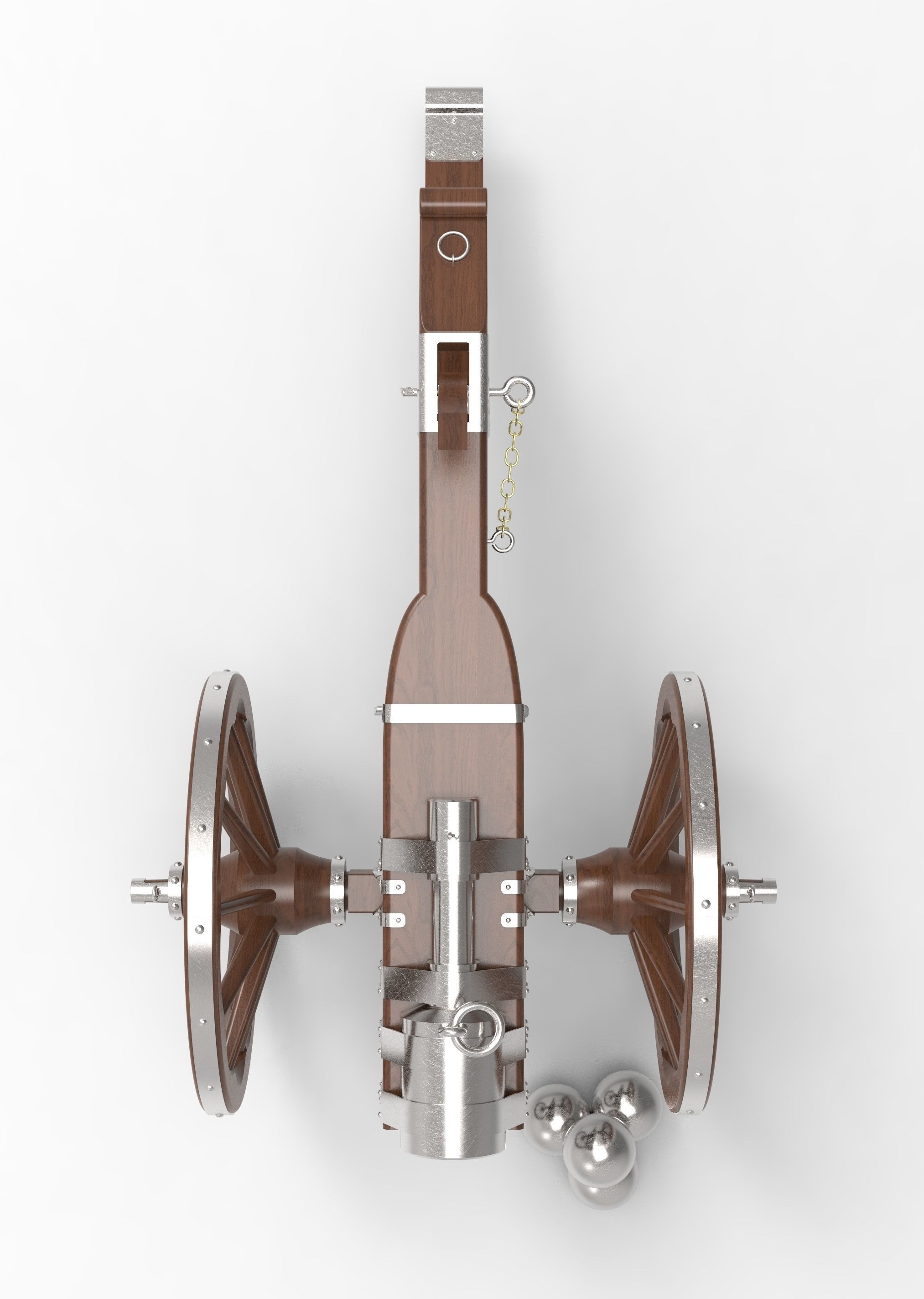 Medieval cannon  3D model_9
