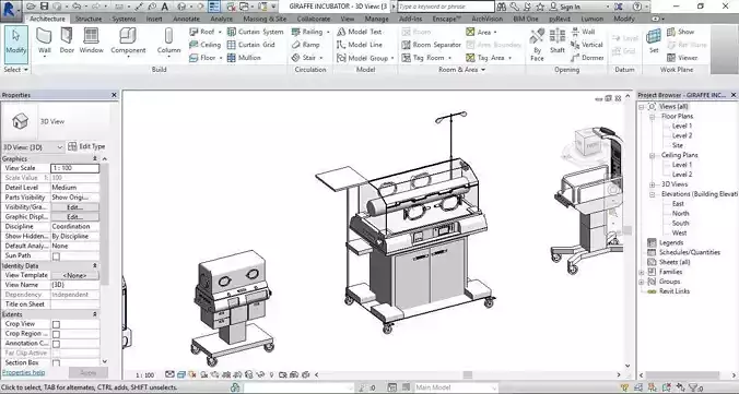 7 Models for GIRAFFE INCUBATOR Revit Family 2015