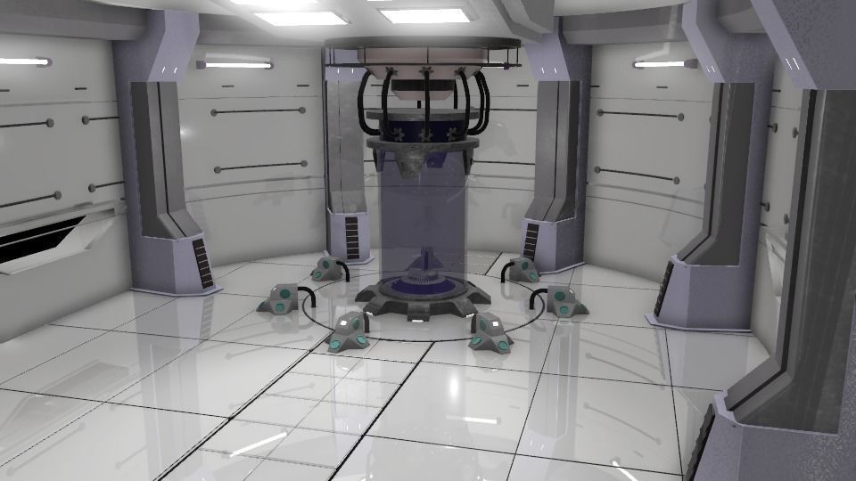 Simple Sci-fi Room  3D model_3