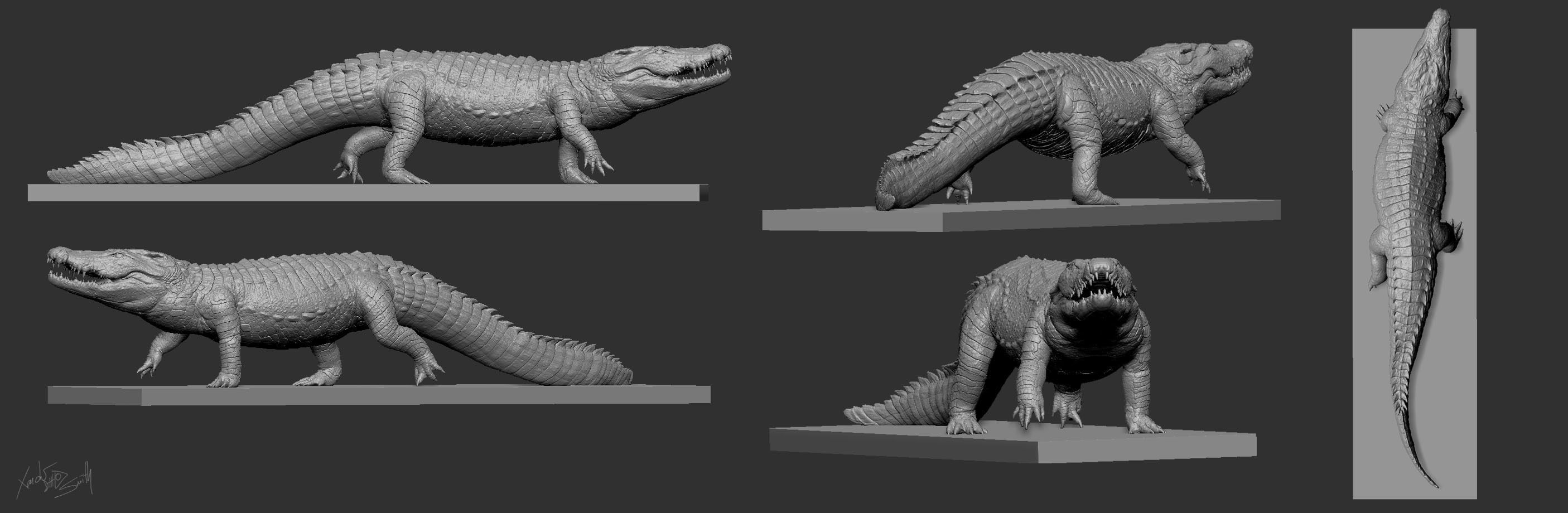 Nile Crocodile Walking Pose 3D Model Decimated 3D model_1