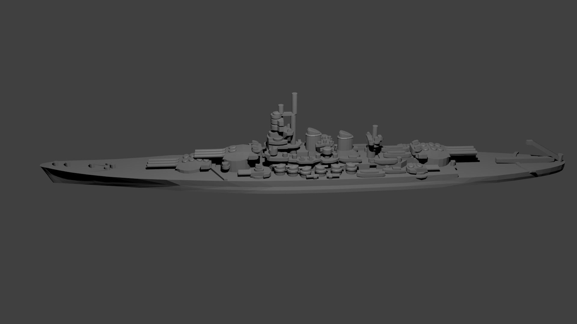 Italian Littorio Class Battleship 3D print model_2