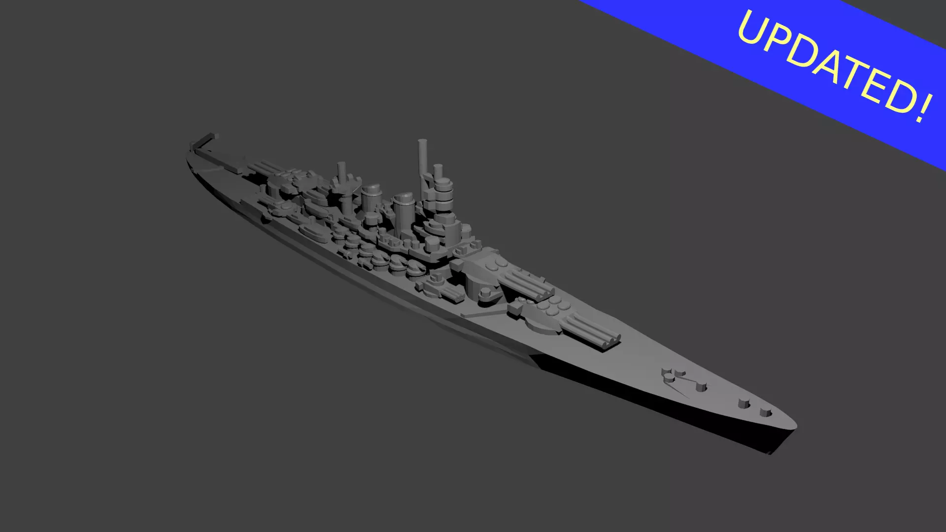 Italian Littorio Class Battleship 3D print model_0