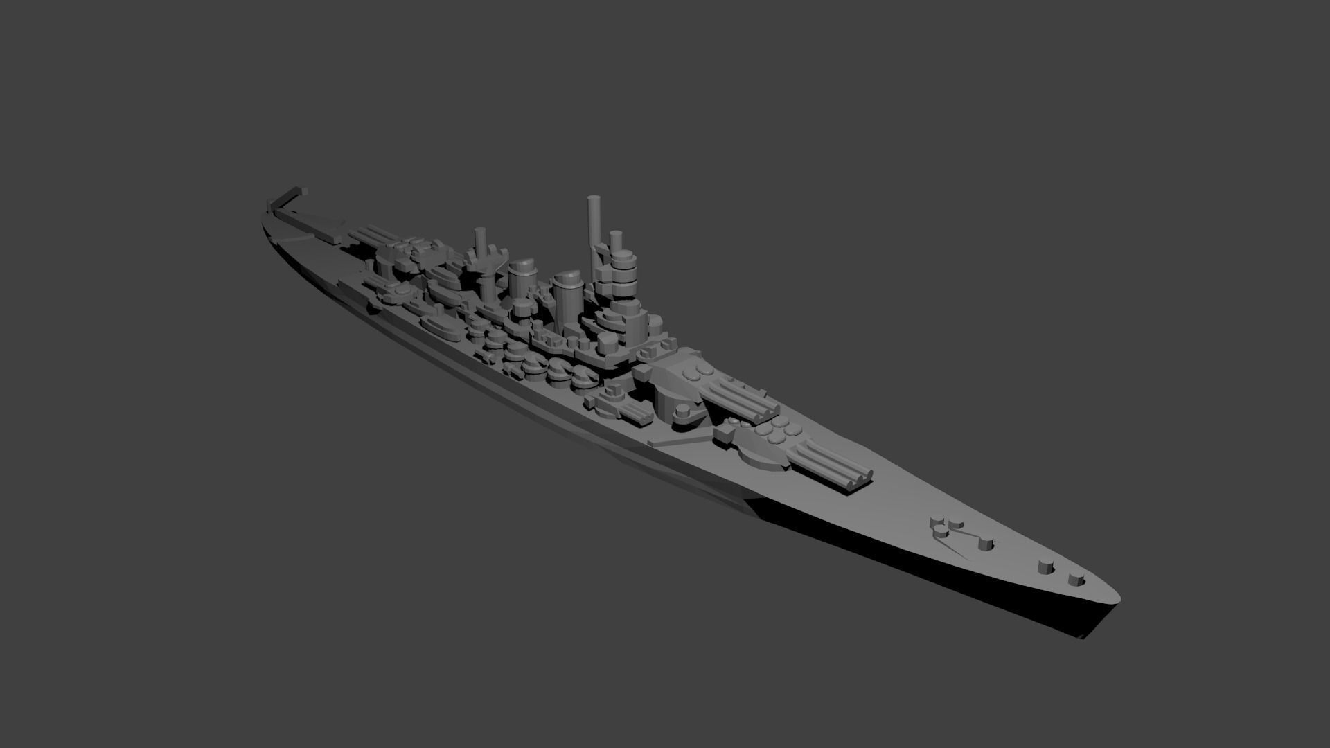 Italian Littorio Class Battleship 3D print model_1
