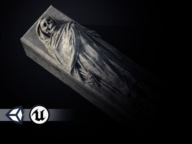 Tomb - Skeleton Sarcophagus - PBR and Game Ready Low-poly 3D model
