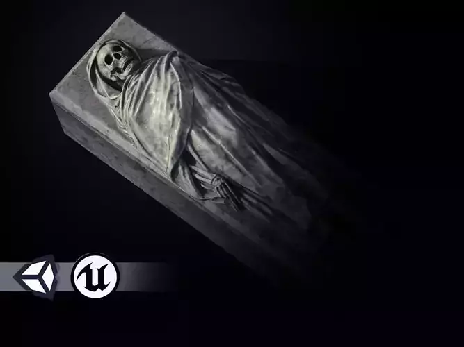 Tomb - Skeleton Sarcophagus - PBR and Game Ready Low-poly 3D model