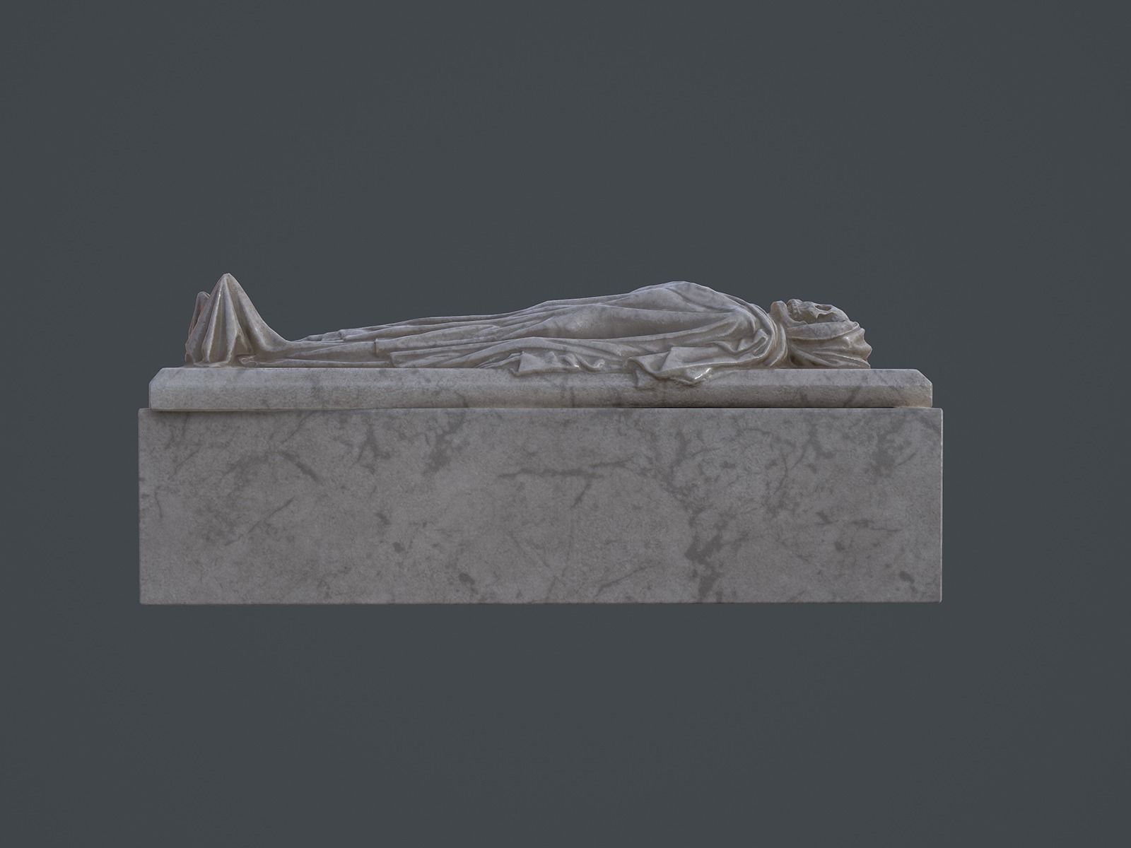 Tomb - Skeleton Sarcophagus - PBR and Game Ready Low-poly 3D model_5