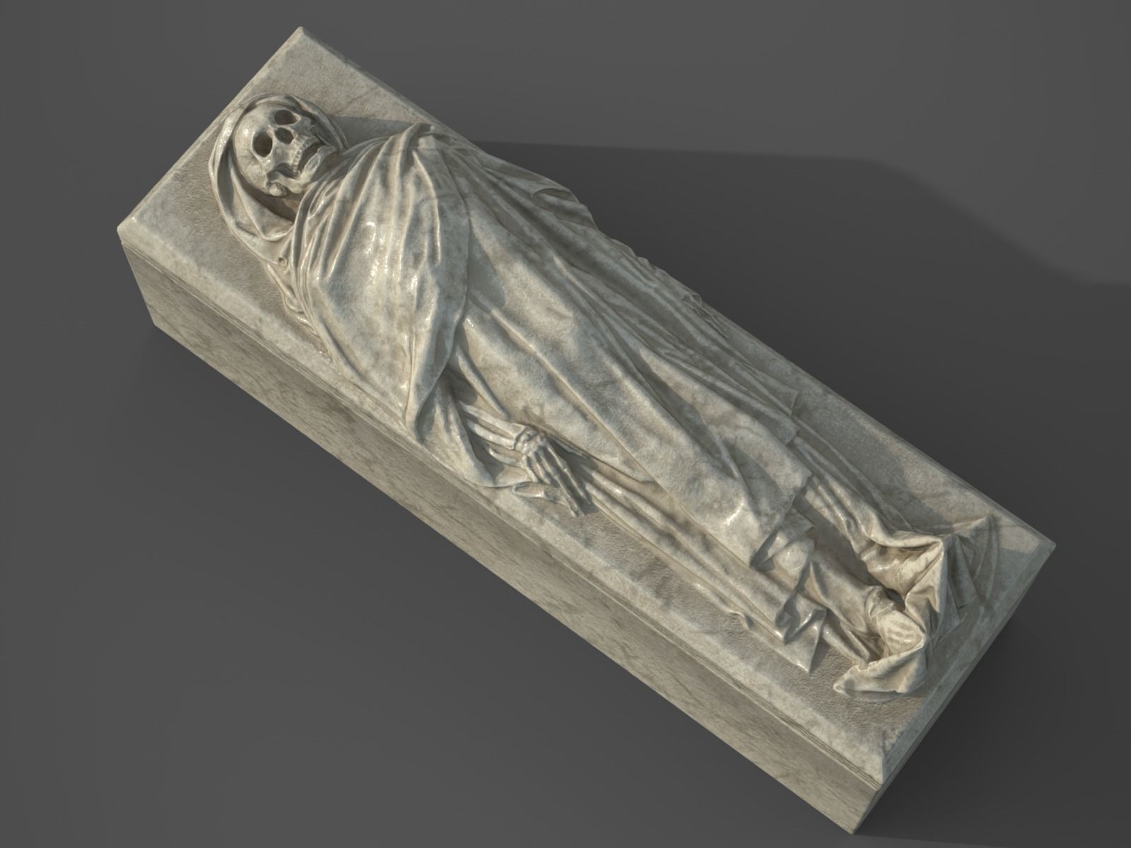 Tomb - Skeleton Sarcophagus - PBR and Game Ready Low-poly 3D model_7