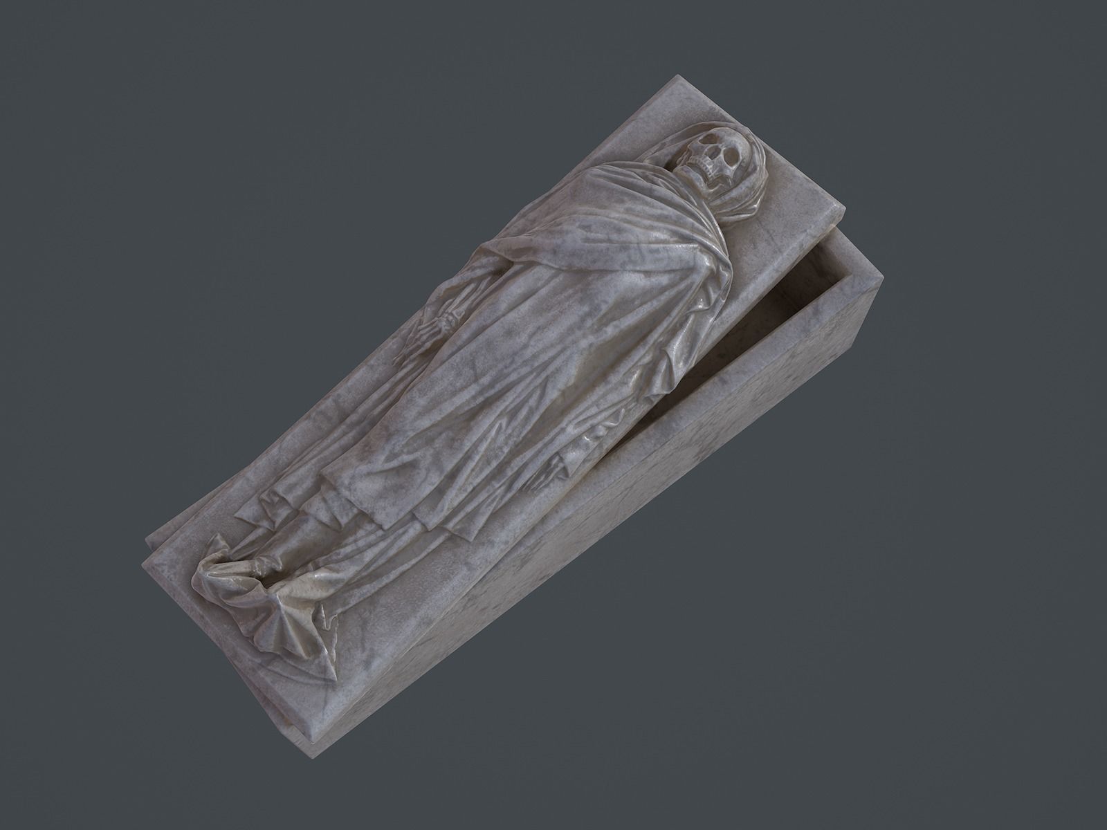 Tomb - Skeleton Sarcophagus - PBR and Game Ready Low-poly 3D model_1