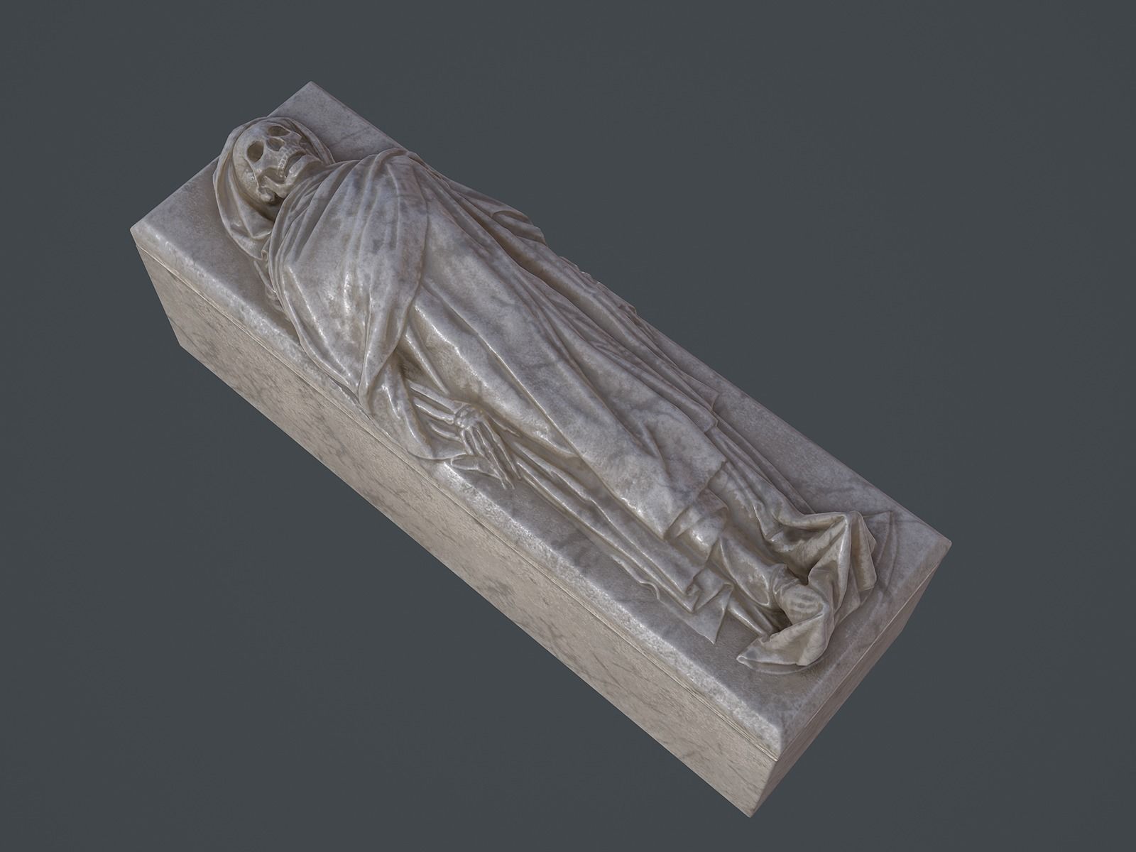 Tomb - Skeleton Sarcophagus - PBR and Game Ready Low-poly 3D model_4