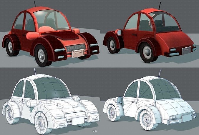 Cartoon Car V02 Low-poly 3D model