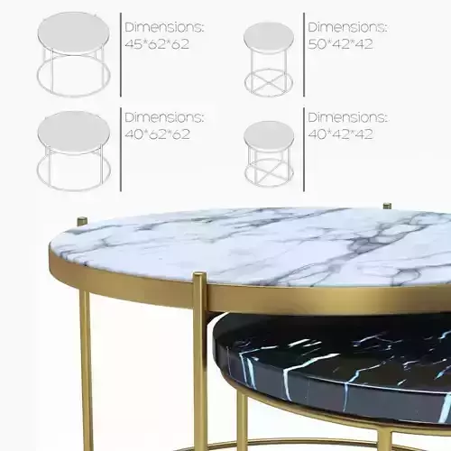 Marble table set 3D model